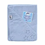 XKKO Organic BIO Bavlnená froté osuška s kapucňou 90x90 - Baby Blue Stars ORGHDT003