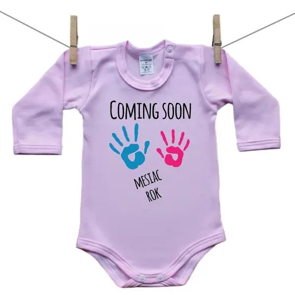 Boodyy Ružové Body s dlhým rukávom Coming soon 92 (18-24 mesiacov)