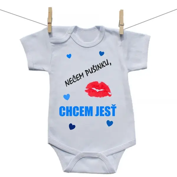 Boodyy Body s krátkym rukávom Nečem pušinku, chcem jesť 56 (0-2 mesiace)