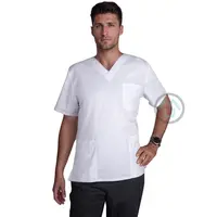 Pánska/ unisex blúza V výstrih - biela XS