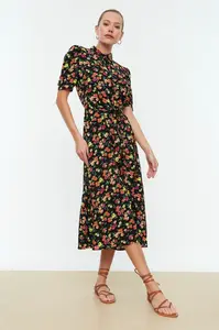 Dámské šaty Trendyol MultiColored BeltEd Shirt Dress
