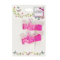 Lukky Fashion Set do vlasů s korunkou, dvojbalení (asst. 3) - fialové