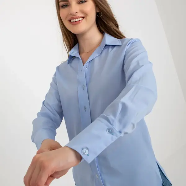 Světle modrá asymetrická košile