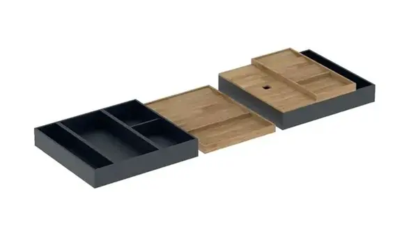 Geberit - 4dílná sada organizérů do zásuvky, černá/bambus 502.352.00.1