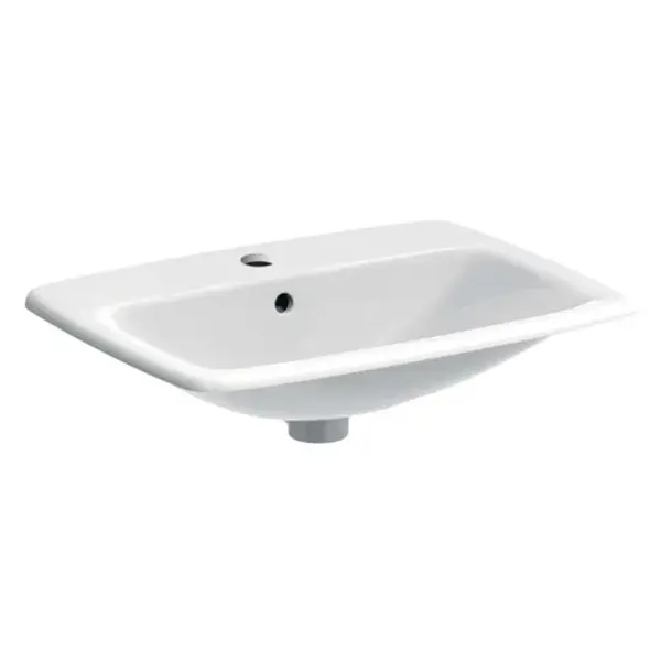 Geberit Selnova Square - Umyvadlo 60x45 cm, s přepadem, otvor pro baterii, bílá 500.307.01.7