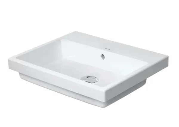 Duravit Vero Air - Umyvadlo vestavné 55x46 cm, s přepadem, bez otvoru pro baterii, WonderGliss, bílá 03835500601