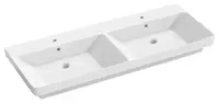 Sapho - Dvojumývadlo, 120x46 cm, s prepadom, 2 otvory na batérie, biela TH11120