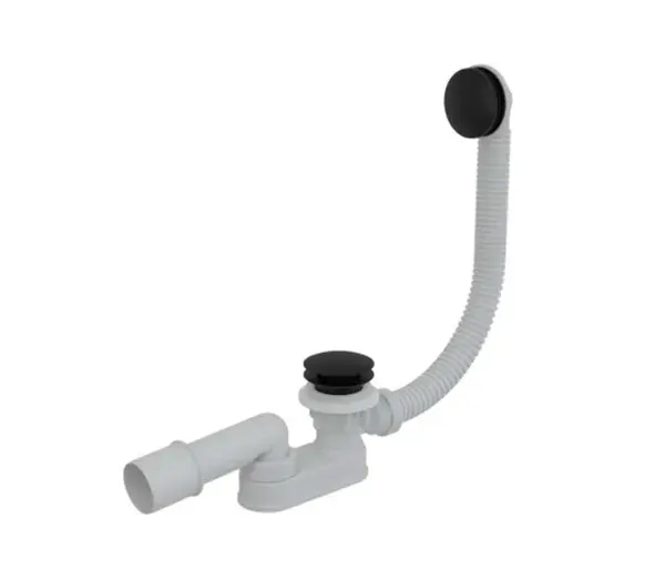 Alcadrain Odtokové súpravy - Vaňová odtoková a prepadová súprava, dĺžka 800 mm, Click-Clack, matná čierna A507BLACK-80