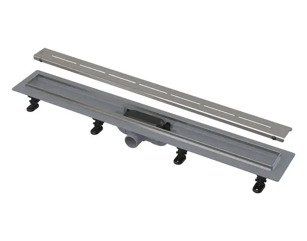 Alcadrain Odtokové žlaby - Sprchový žlab Simple 55 cm, s nerezovým okrajem, s roštem, nerez mat APZ18-550M