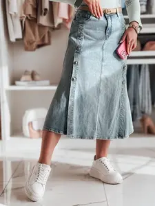 Džínová midi sukně DEMILOVO