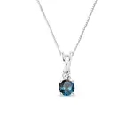 Topazový náhrdelník z bílého 14k zlata s diamantem KLENOTA