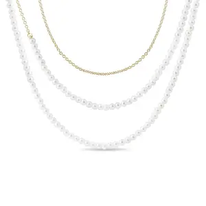 Šňůra ze sladkovodních perel a zlata v délce 85 cm KLENOTA