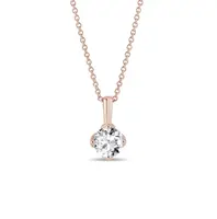 Náhrdelník z ružového zlata s 1ct lab grown diamantom KLENOTA