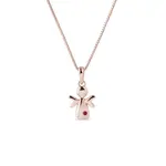 Náhrdelník anjelik z ružového zlata s rubínom KLENOTA
