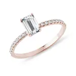 Prsteň z ružového zlata s emerald diamantom KLENOTA