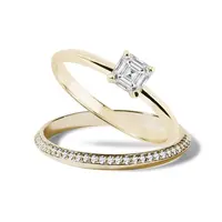 Luxusný set diamantových prsteňov zo žltého 14k zlata KLENOTA