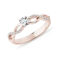 Diamantový prstienok z ružového zlata KLENOTA