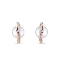 Zlaté náušnice s perlou KLENOTA