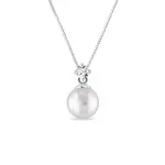 Zlatý přívěsek se sladkovodní perlou a diamantem KLENOTA