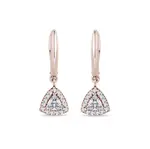 Náušnice z růžového zlata s diamantem v brusu trilion KLENOTA