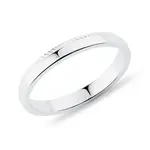 Dámský snubní prsten s jemným vzorem v bílém zlatě KLENOTA