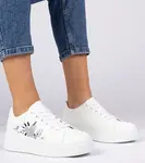 Gemre White women's sneakers with Zelinda print