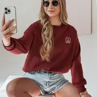 Bluza damska oversize z haftem SOFTSLON bordowa Dstreet