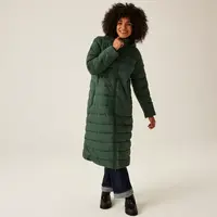 Dámský dlouhý prošívaný kabát regatta elender tmavě zelená 38