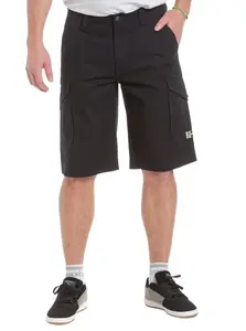 Meatfly pánské kraťasy Icon Black | Černá | Velikost 38 | 100% bavlna