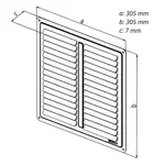 Mřížka větrací - krytka NVM, 300 x 300 mm K, nerez 0715