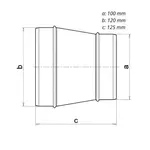 Redukce pro flexopotrubí RK, Ø 100/125 mm, kovová 0638