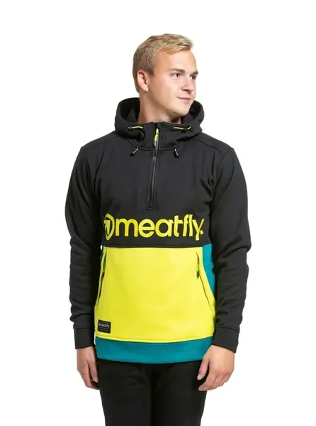 Meatfly pánská technická mikina Tason Lime / Black | Černá | Velikost L