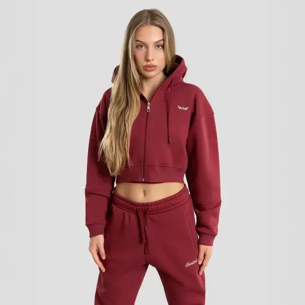 Dámská mikina exalted comfy-nest™ crop vínová l
