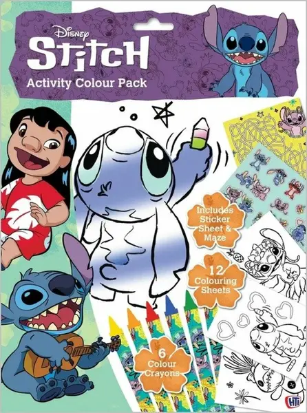 Stitch Kniha aktivit s pastelkami