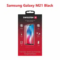 Tvrzené sklo Swissten Full Glue, Color Fame, Case Friendly pro Samsung Galaxy M21, černá