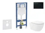 Geberit Duofix - Set předstěnové instalace, klozetu Oudee Vortex a sedátka softclose, tlačítko Sigma01, černá SANI11CA5151B