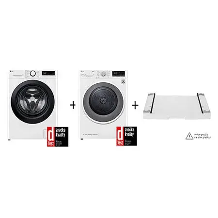 PRACÍ SET - LG Pračka FSR5A94WL+ Sušička RC91V5AV6N+ Výsuvný mezikus ZDARMA
