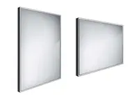 Nimco Zrcadla - Zrcadlo s LED osvětlením, 60x80 cm, hliník/černá ZPC 13002-90