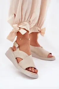 Boto Dámské Sandály Na Klínu Z Eko Kůže Zlaté Quilara