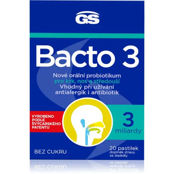 GS Bacto 3 orálne probiotikum príchuť Cherry 20 ks