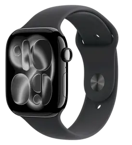 APPLE Watch 11 GPS + Cellular 42mm klavírně černý hliník - černý sportovní řemínek - M/L