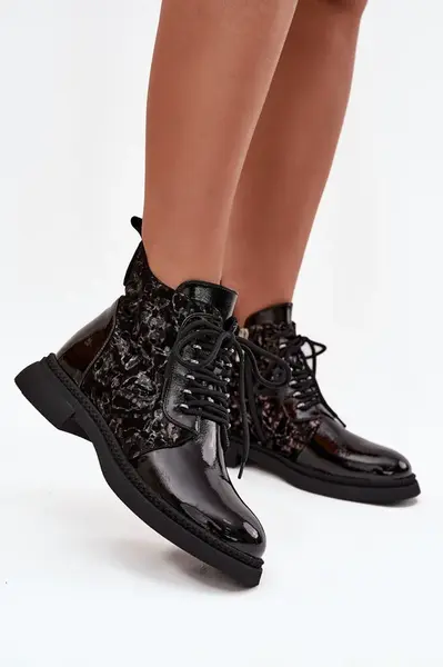 S. BARSKI Lakované dámske čižmy s podšívkou D&A