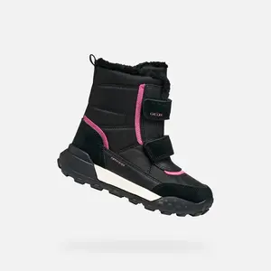 Black Girls Ankle Boots Geox Trekkyup AB - Girls