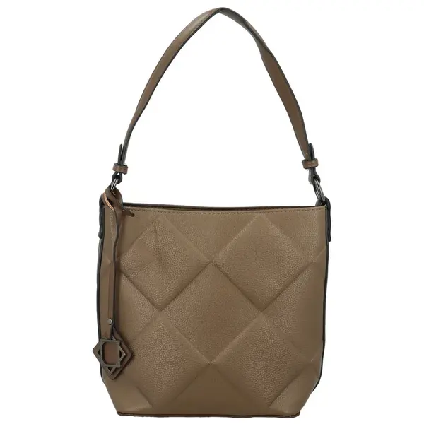 Trendy dámská koženková kabelka na rameno Faina, khaki