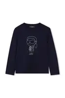Dětské bavlněné tričko s dlouhým rukávem Karl Lagerfeld