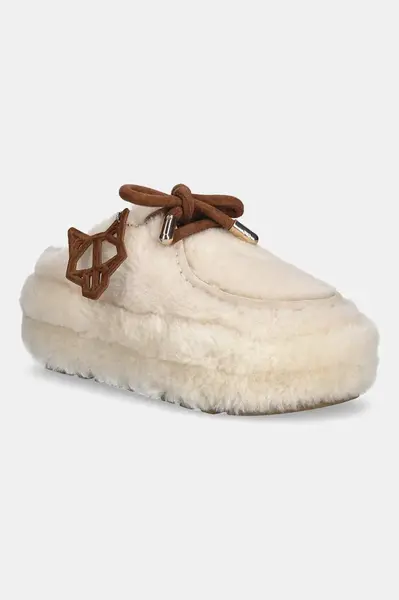 Pantofle Naked Wolfe Blizzard béžová barva, Blizzard Sand Suede/Shearling