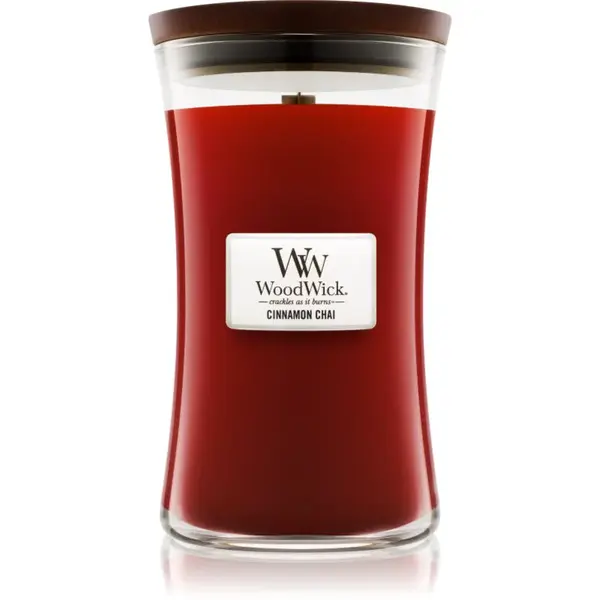 Woodwick Cinnamon Chai vonná svíčka s dřevěným knotem 609.5 g
