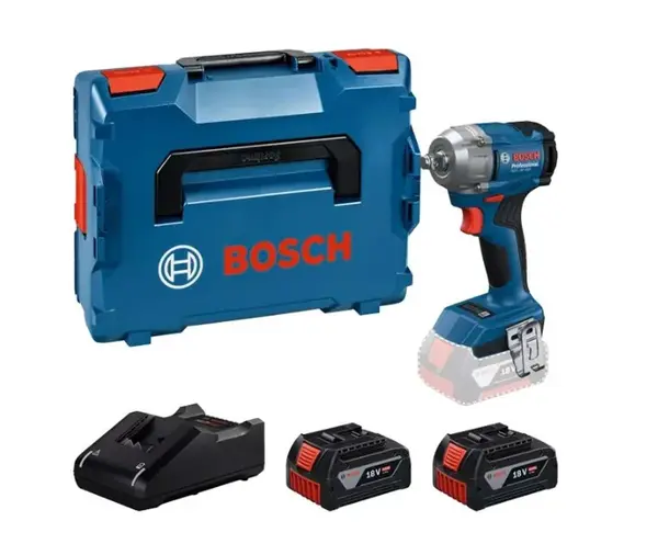 Bosch - 18V AKU rázový uťahovač GDS 18V-350, 2x aku 4,0 Ah Li-Ion, nabíjačka 06019M5022