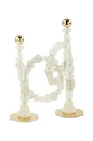 Dekorativní svícen Pols Potten Beads 33 x 38 x 12 cm béžová barva