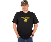 Black cat tričko distressed logo black tee - xxxl